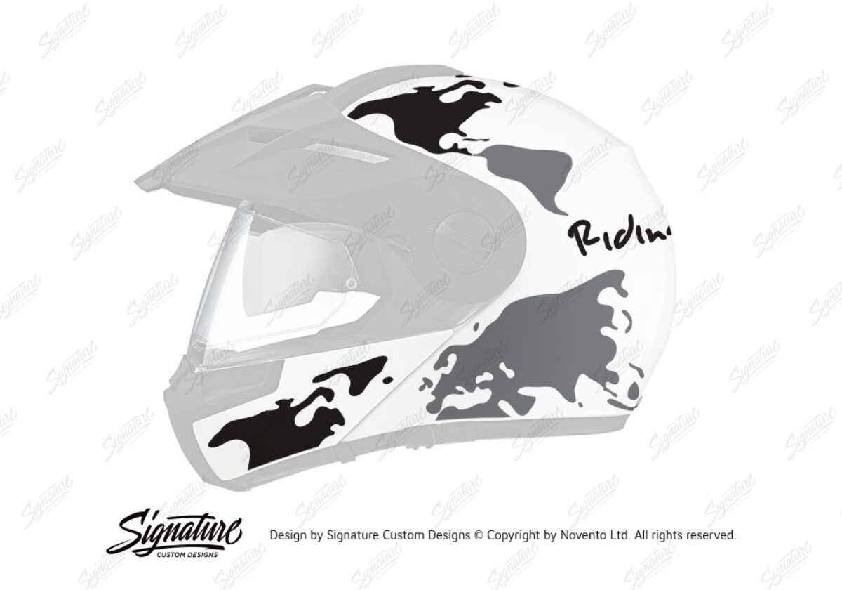 Schuberth C5 Helmet (Black) Compass Series Silver Stickers