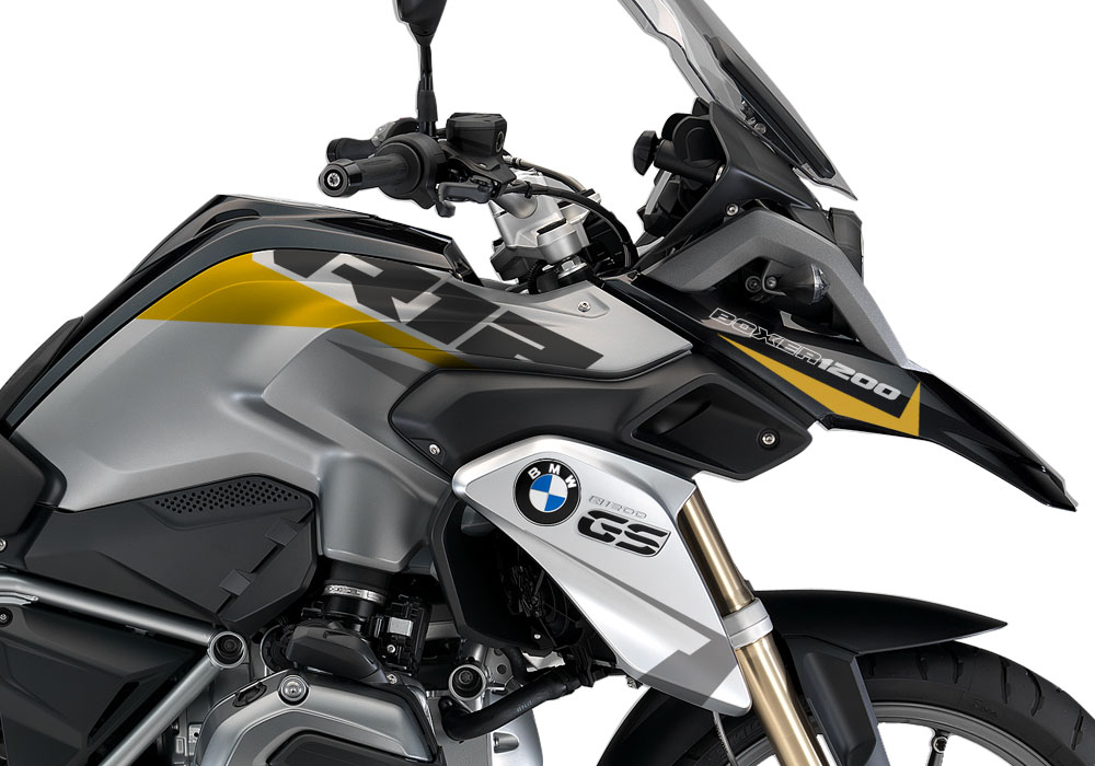 BMW R1200GS LC Thunder Grey Metallic Alive Yellow Stickers Kit - Image 2