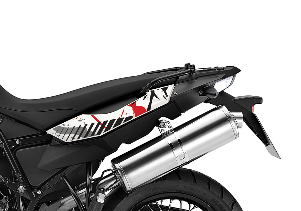 BMW F800GS Alpine White Safari Red, Black, Gray Stickers Kit - Image 3