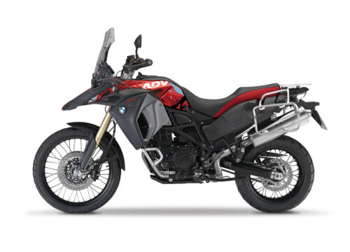 BMW F800GS Adventure Racing Red Safari Light Blue, Black Stickers Kit