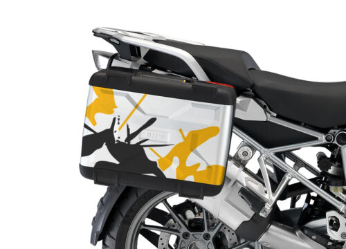 BMW Vario Side Panniers Safari Black & Yellow Stickers Kit