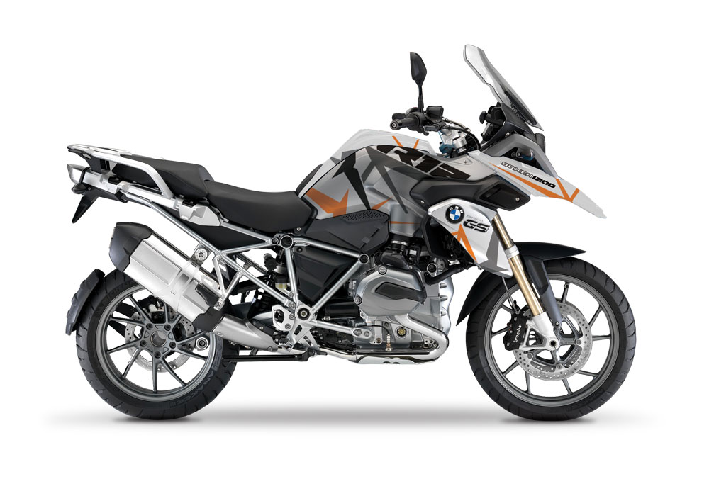 BMW R1200GS LC White Spike Orange Black Grey Stickers Kit