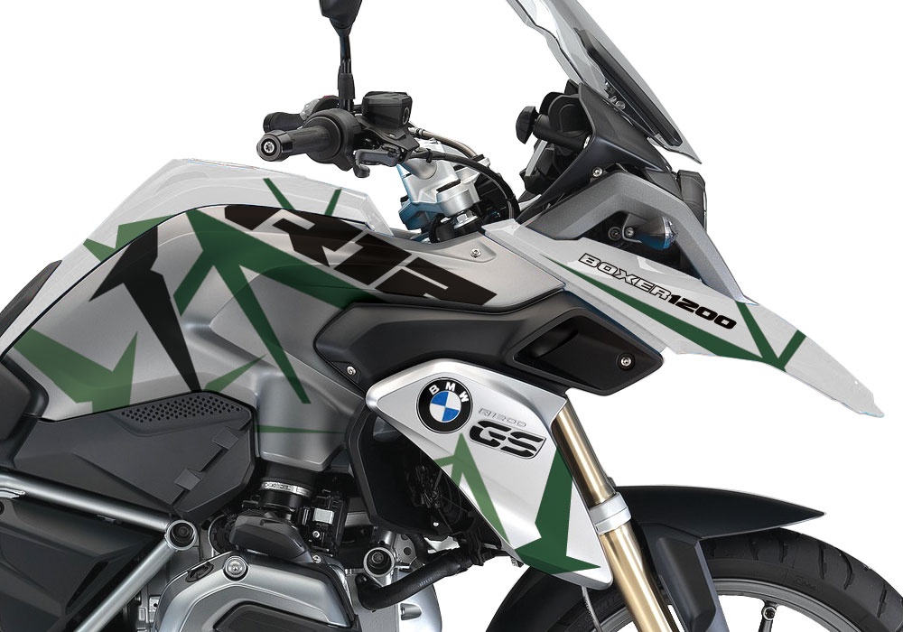 BMW R1200GS LC White Spike Camo Stickers Kit - Image 2