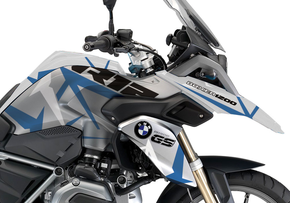 BMW R1200GS LC White Spike Bavaria Stickers Kit - Image 2
