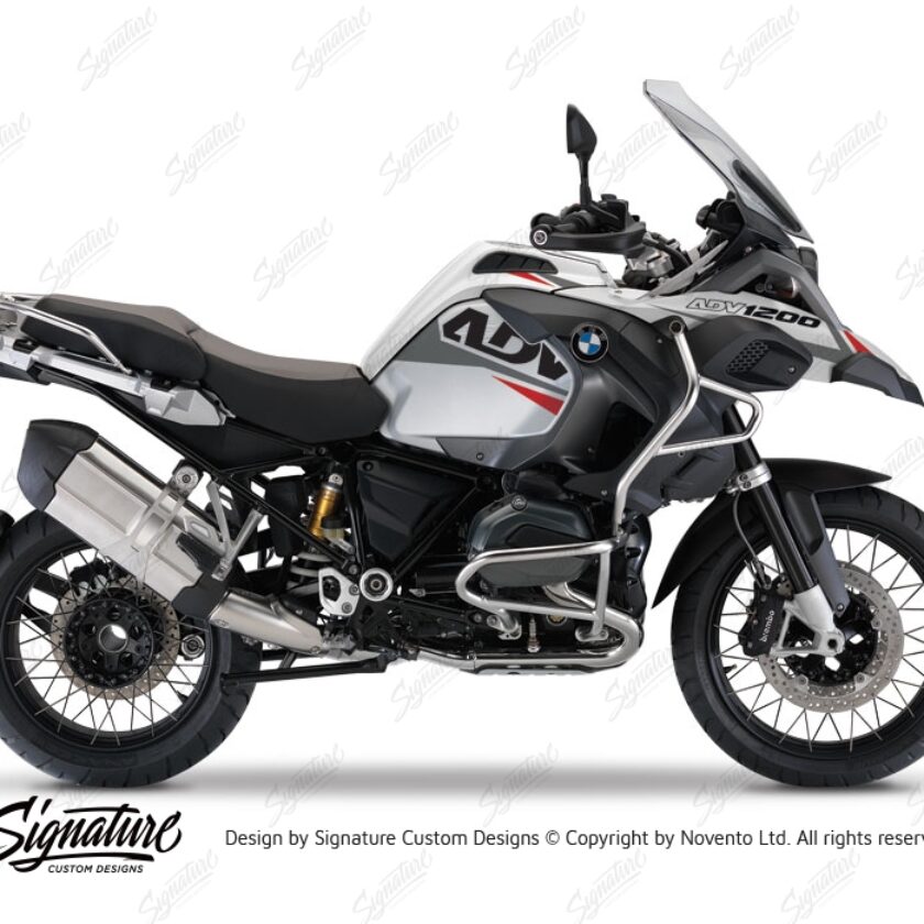 BMW R1200GS LC Adventure White Alive Grey and Red Stickers Kit