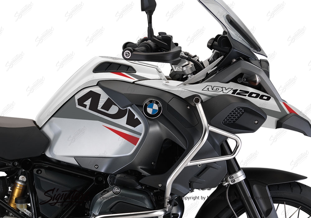 BMW R1200GS LC Adventure White Alive Grey and Red Stickers Kit