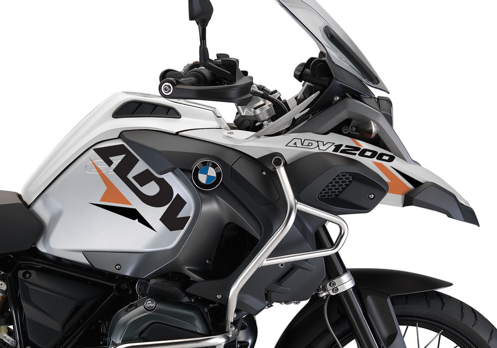 BMW R1200GS LC Adventure White Velos Orange and Black Stickers Kit - Image 2