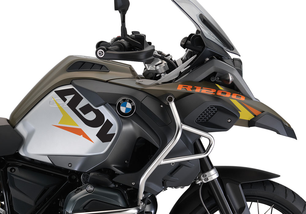 BMW R1200GS LC Adventure Olive Matte Velos Yellow Orange Stickers Kit - Image 2