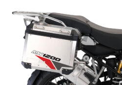BMW Aluminum Side Panniers Velos Red & Grey Stickers Kit