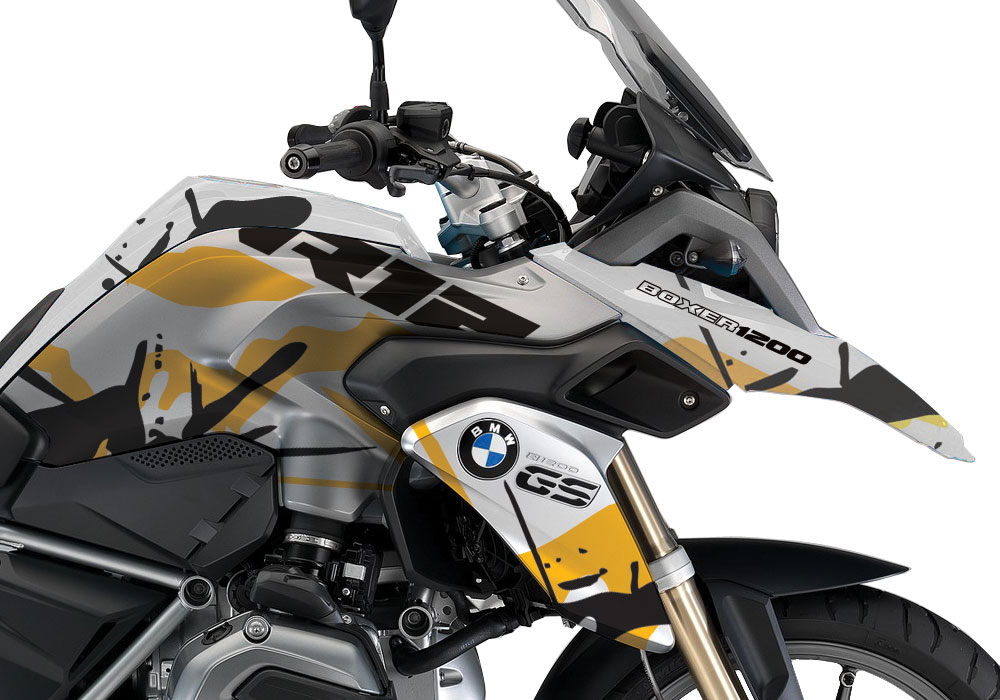 BMW R1200GS LC Safari Stickers Kit Yellow & Black - Image 2