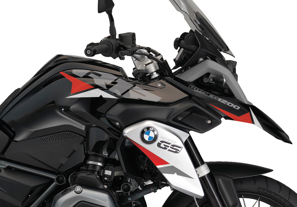 BMW R1200GS LC Triple Black Velos Red Grey White Stickers Kit - Image 2