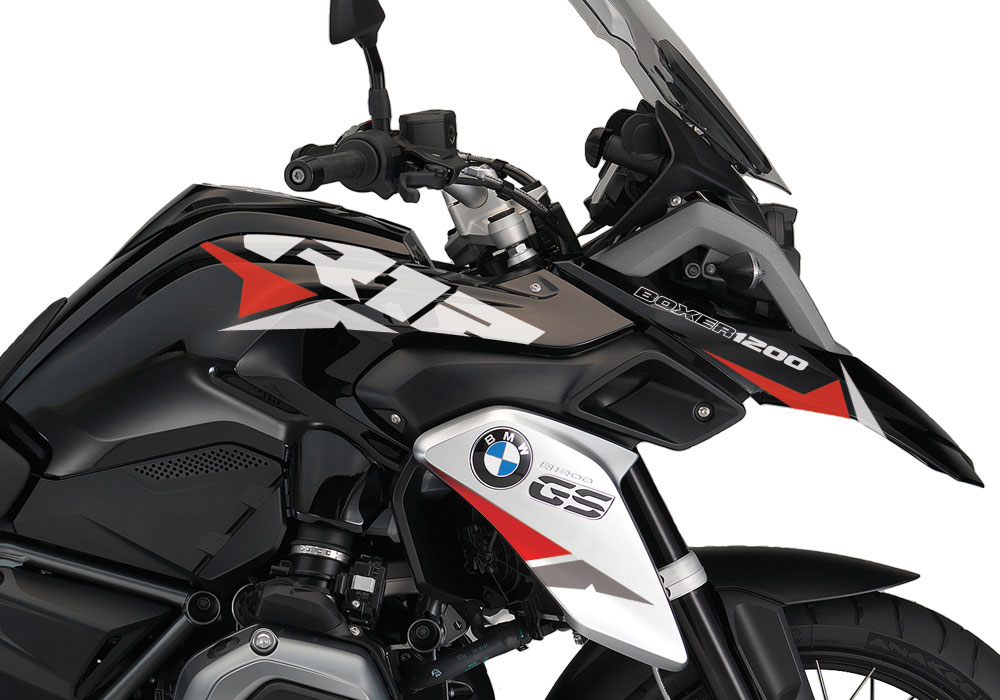 BMW R1200GS LC Triple Black Velos Red White Stickers Kit - Image 2