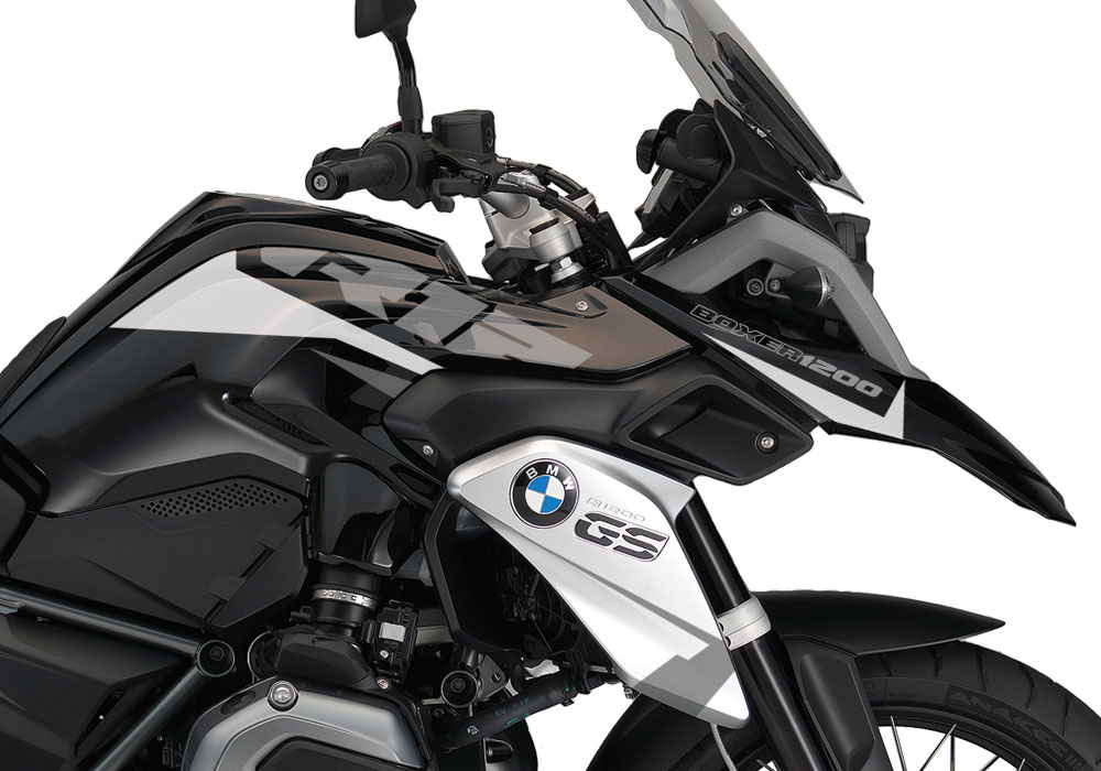 BMW R1200GS LC Triple Black Alive White Grey Stickers Kit - Image 2