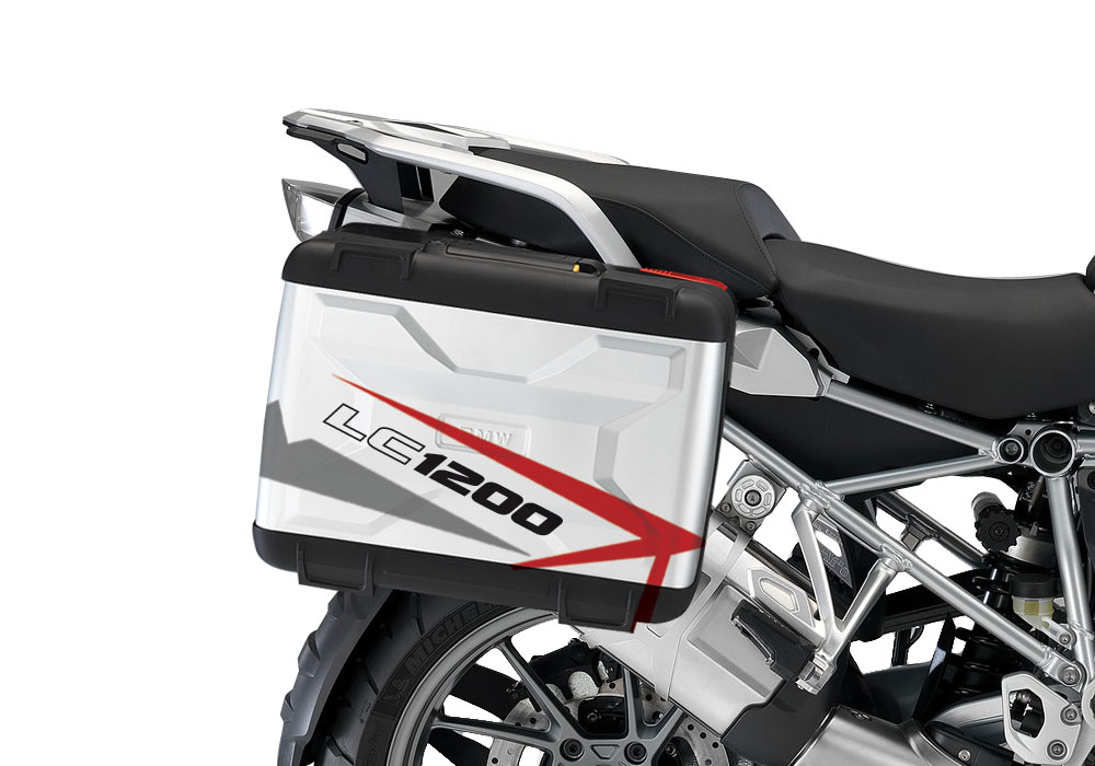 BMW Vario Side Panniers Spike Red & Grey Stickers Kit