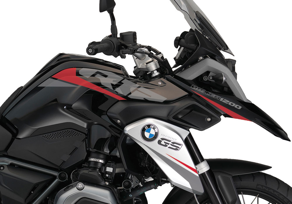 BMW R1200GS LC Triple Black Vivo Red Grey Stickers Kit - Image 2