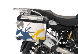 BMW Aluminum Side Panniers Safari Dark Blue & Yellow Stickers Kit