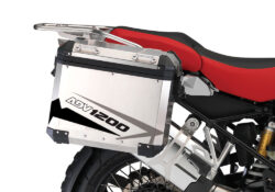 BMW Aluminum Side Panniers Spike Black & Grey Stickers Kit