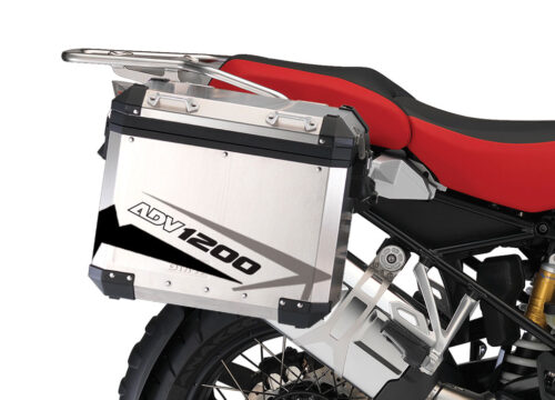 BMW Aluminum Side Panniers Spike Black & Grey Stickers Kit