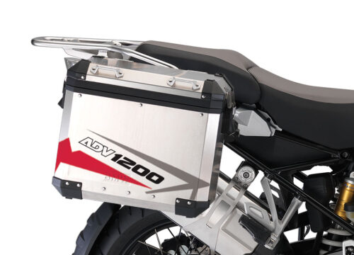 BMW Aluminum Side Panniers Spike Red & Grey Stickers Kit