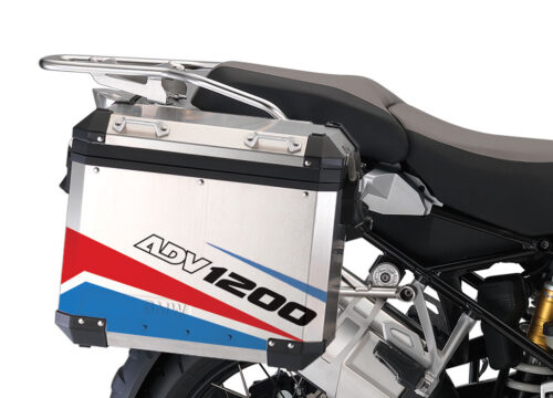 BMW Aluminum Side Panniers Vivo Red & Blue Stickers Kit