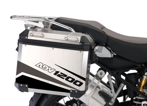 BMW Aluminum Side Panniers Vivo Grey & Black Stickers Kit