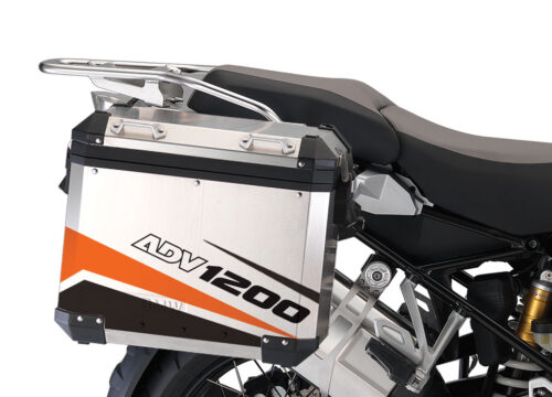 BMW Aluminum Side Panniers Vivo Orange & Black Stickers Kit
