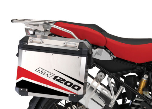 BMW Aluminum Side Panniers Vivo Red & Black Stickers Kit