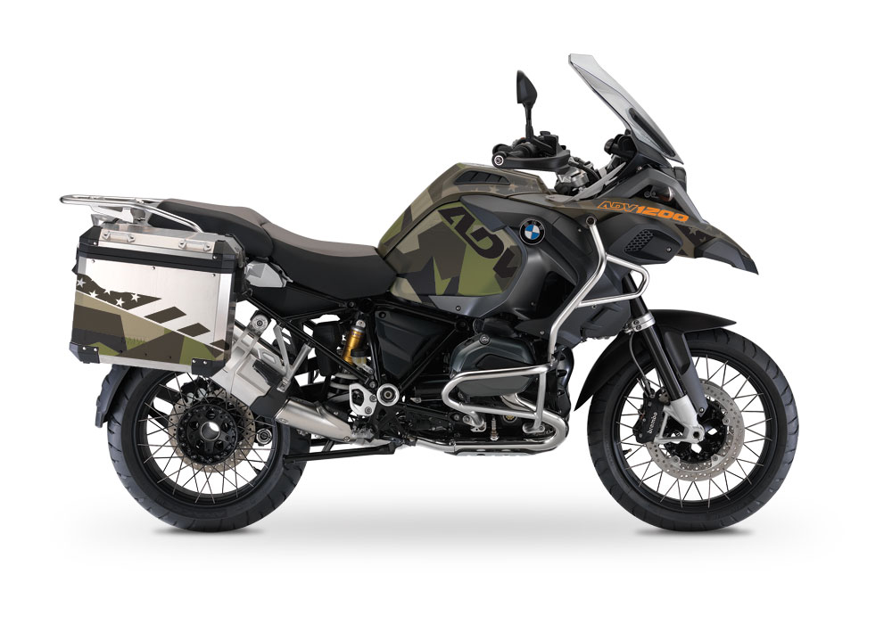 BMW Aluminum Side Panniers M90 Military Camo Stickers Kit - Image 2