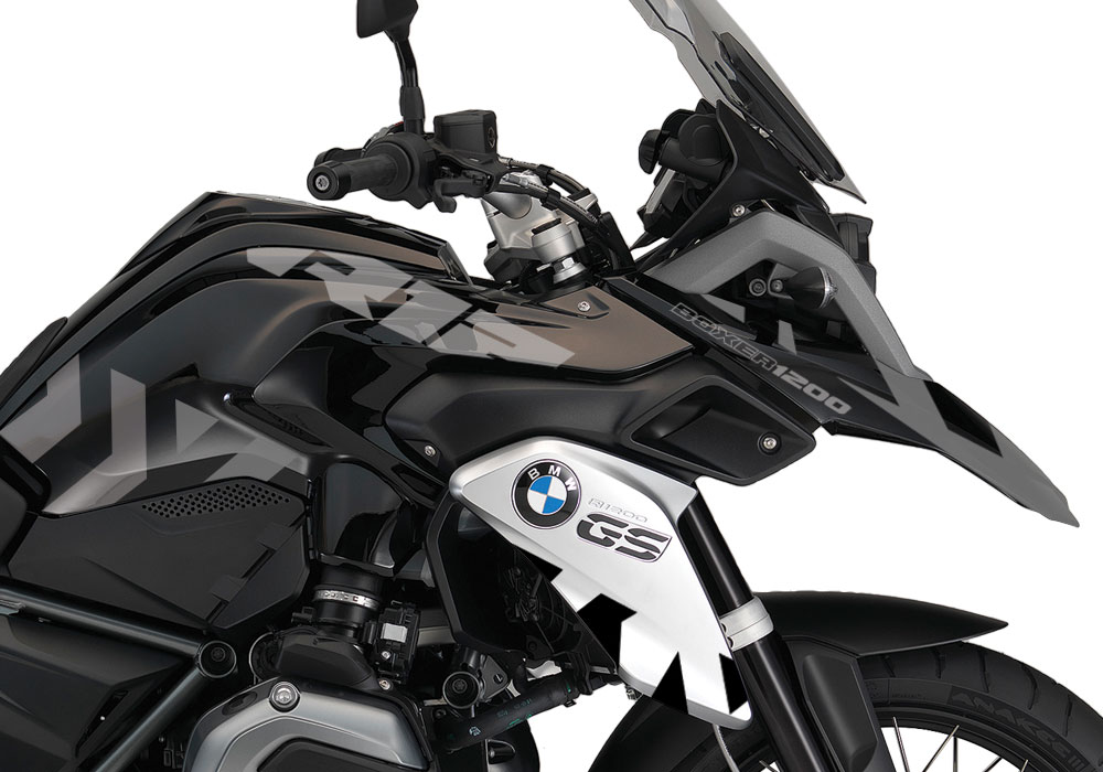BMW R1200GS LC Triple Black Dazzle Grey Design Stickers Kit - Image 2
