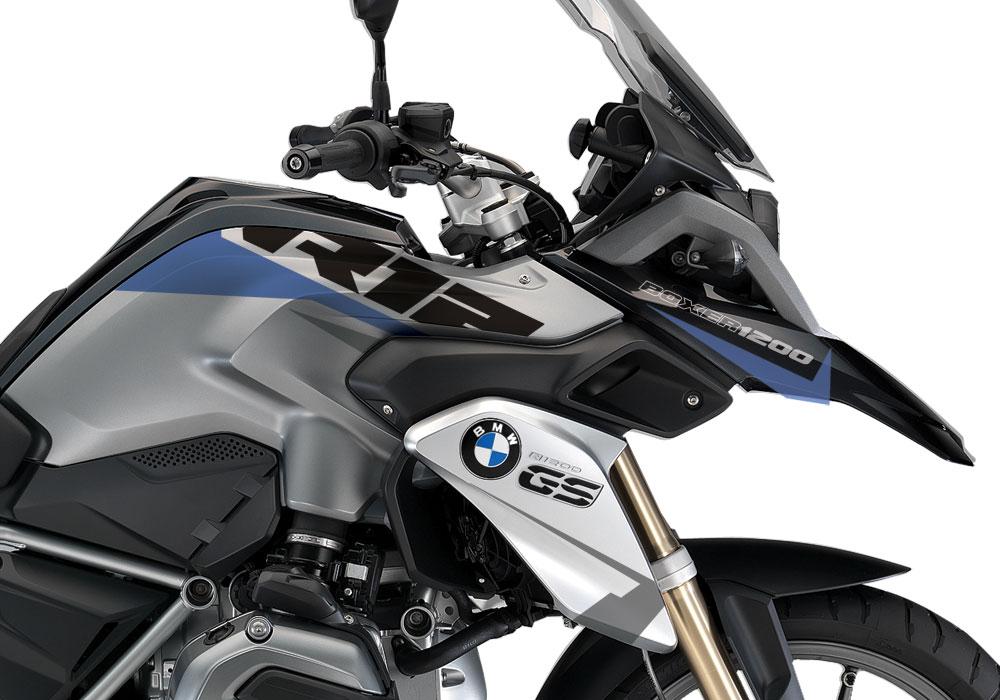 BMW R1200GS LC Thunder Grey Metallic Alive Blue Stickers Kit - Image 2