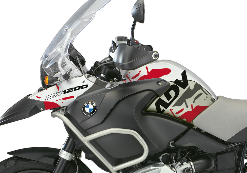 BMW R1200GS Adventure 2006-2007 Alpine White Safari Red Grey Black Stickers Kit - Image 2