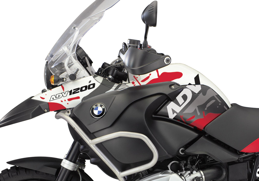BMW R1200GS Adventure 2006-2007 Alpine White Safari Red Black Stickers Kit - Image 2
