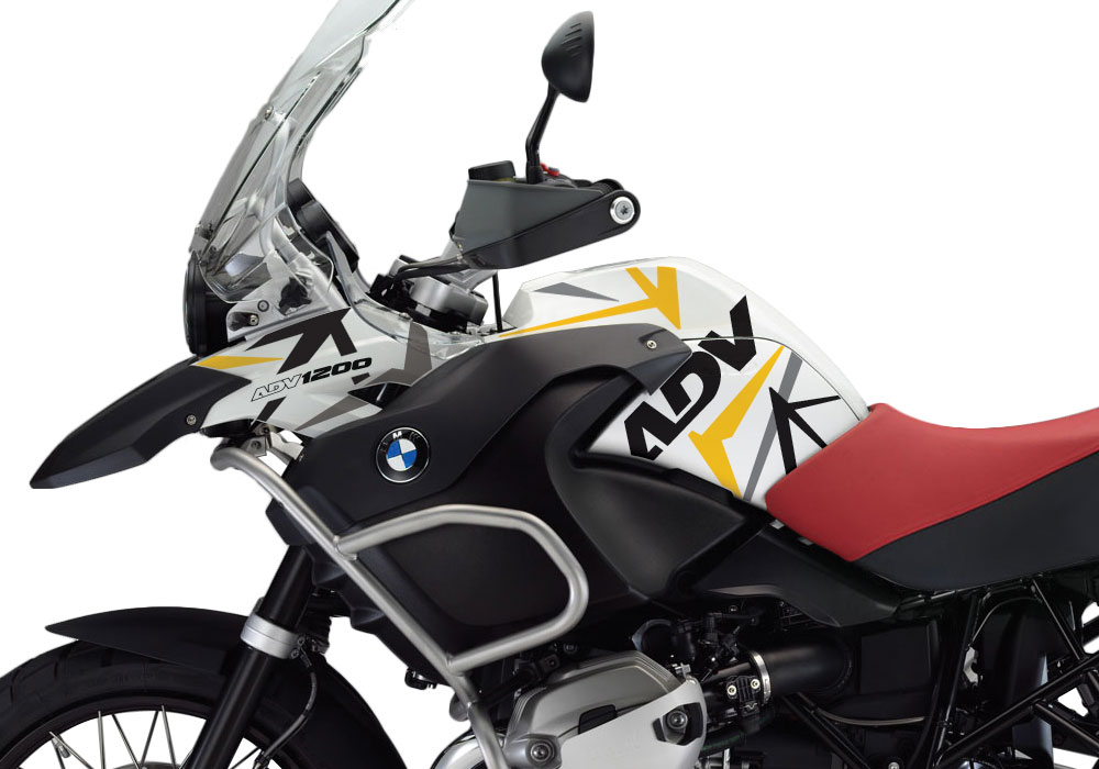 BMW R1200GS Adventure 2008-2013 Alpine White Spike Yellow Black Grey Stickers Kit - Image 2