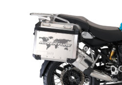 BMW Aluminum Side Panniers The Globe Grey Matte Stickers