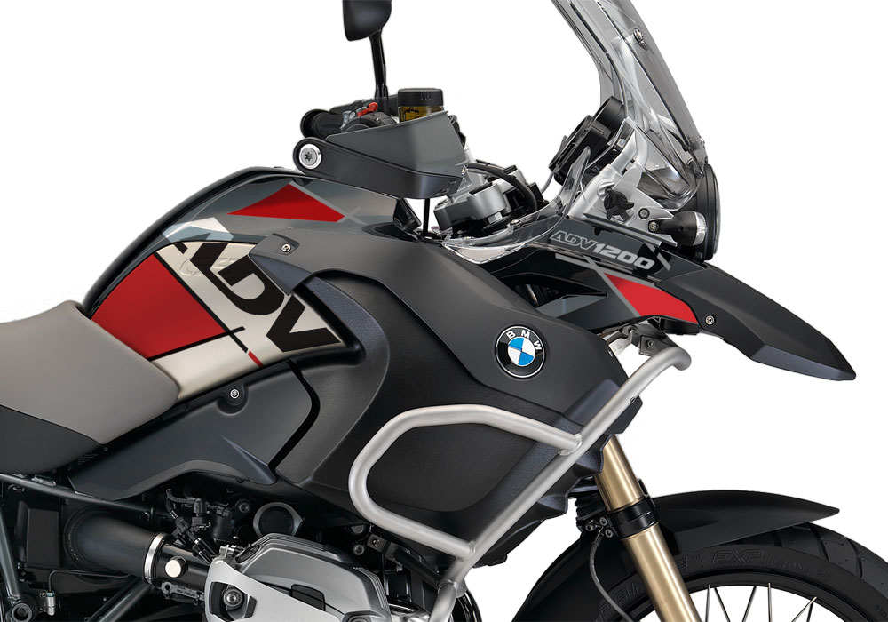 BMW R1200GS Adventure 2012-2013 Midnight Black 90 Years Vector Red Stickers Kit - Image 2