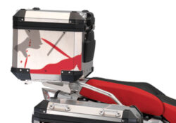 BMW Aluminum Top Box Safari Red Dark Grey