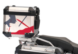 BMW Aluminum Top Box Safari Red Dark Blue