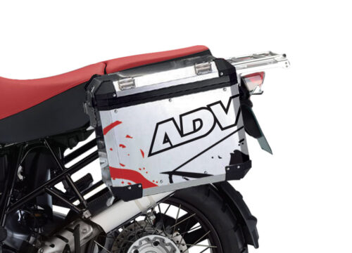 BMW Aluminum Side Panniers Safari Red & Black Stickers Kit