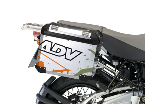 BMW Aluminum Side Panniers Safari Orange & Military Green Stickers Kit