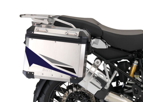 BMW Aluminum Side Panniers Alive Dark Blue & Grey Stickers Kit