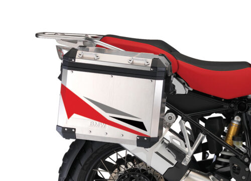 BMW Aluminum Side Panniers Alive Red & Black Stickers Kit