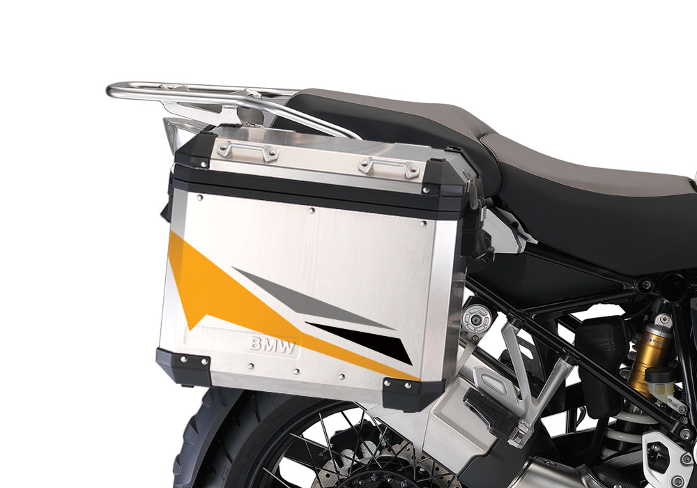 BMW Aluminum Side Panniers Alive Yellow & Grey Stickers Kit