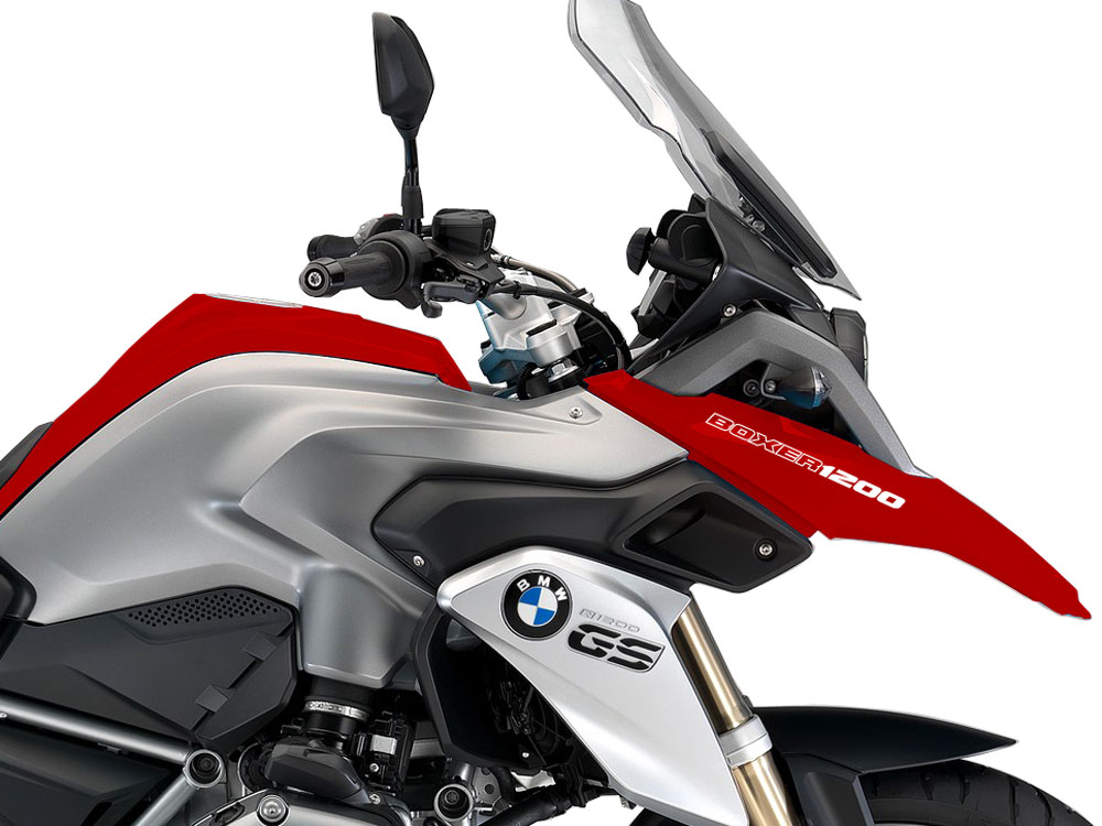 BMW R1200GS LC Racing Red BOXER1200 Fender Stickers - Image 4