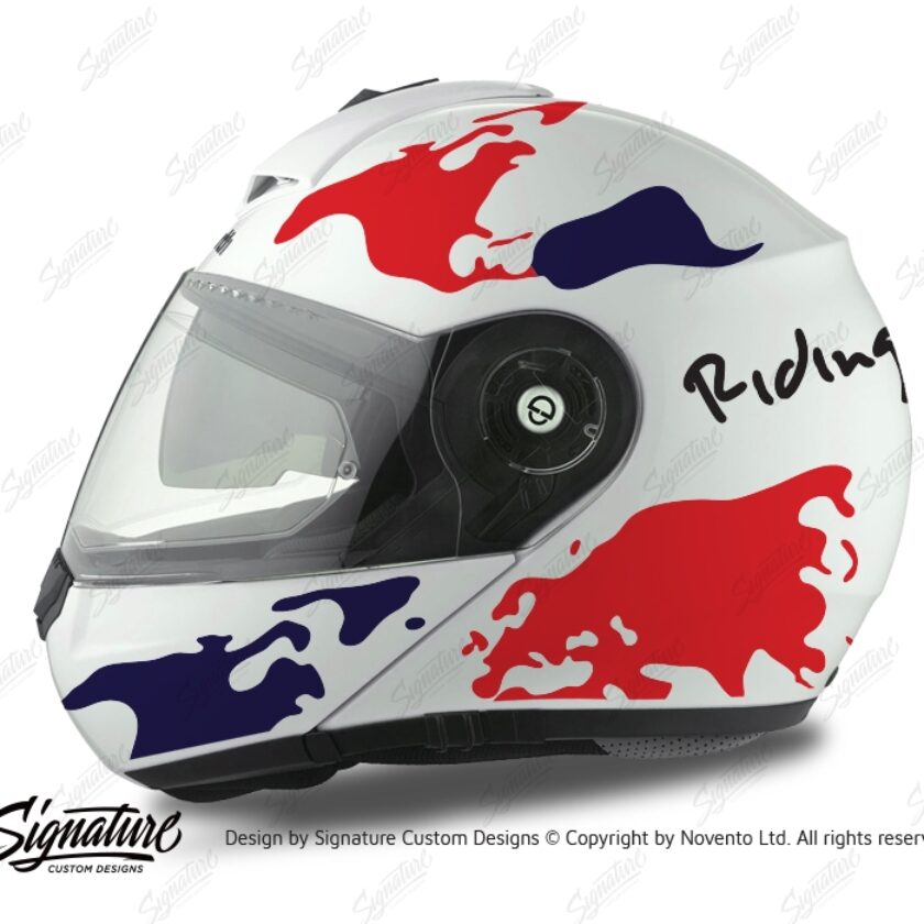 Schuberth C3 Pro Helmet (White) The World Red & Dark Blue