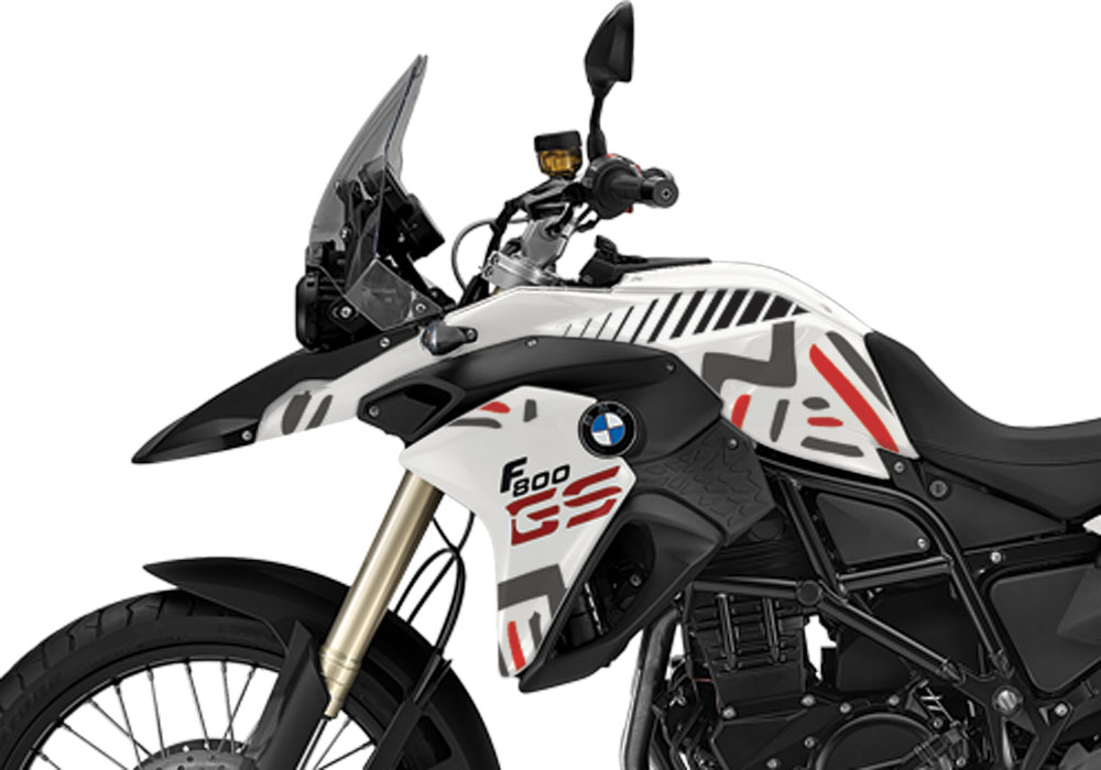 BMW F800GS Alpine White Massai Red & Gray Stickers Kit - Image 2