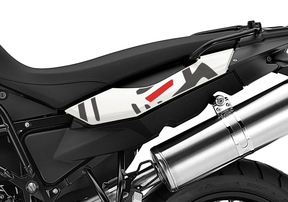 BMW F800GS Alpine White Massai Red & Gray Stickers Kit - Image 3