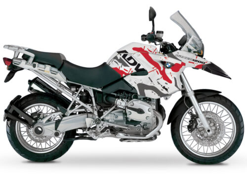 BMW R1200GS 2004-2007 White Safari-Red-Black-Silver Stickers Kit