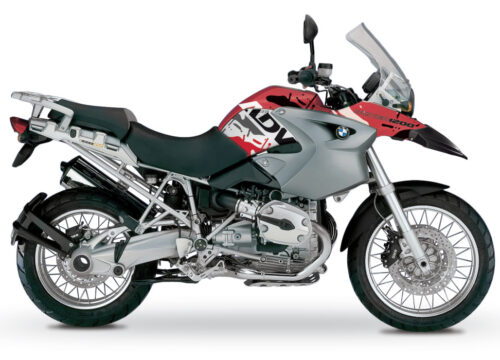 BMW R1200GS 2004-2007 Red v1 Safari Red Black Silver Stickers Kit