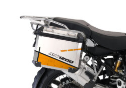 BMW Aluminum Side Panniers Vector Orange Stickers Kit