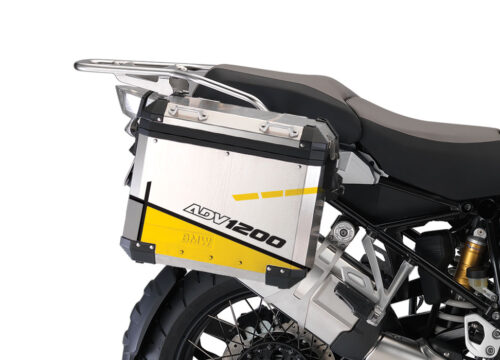 BMW Aluminum Side Panniers Vector Yellow Stickers Kit
